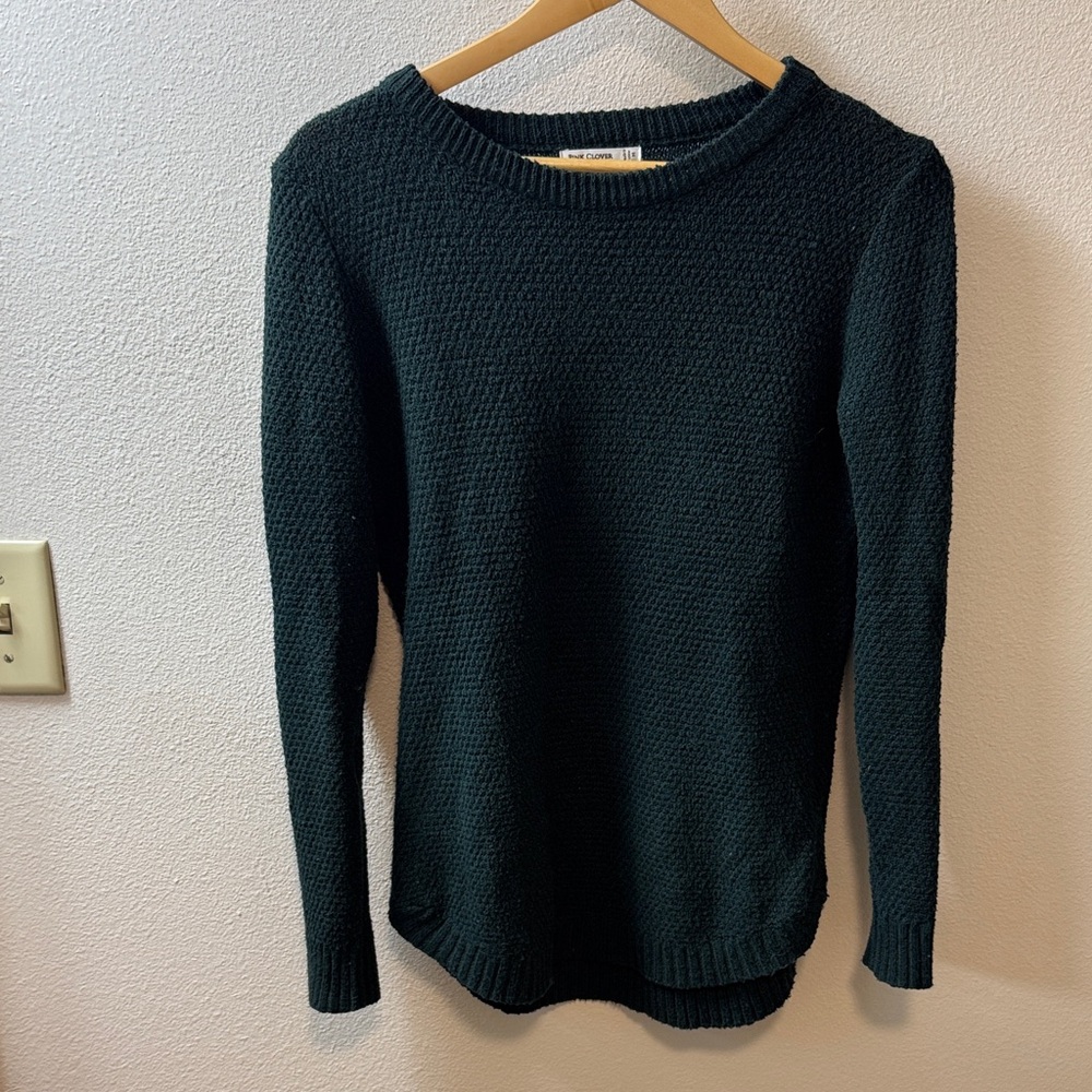 Pink Clover Dark Green Crew Neck Sweater